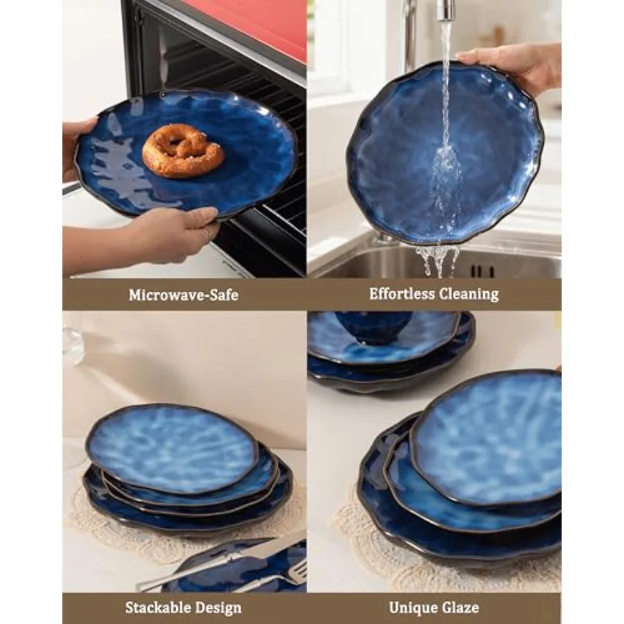 Dinnerware sets plates and bowls sets modern platesCeramic Dinnerware Sets 12 Pieces Porcelain Lightweight Plates Scratch Resis