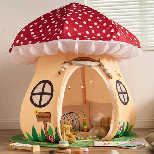 Enchanted Mushroom Play Tent For Kids 3 Plus Indoor Adventure House With Lights
