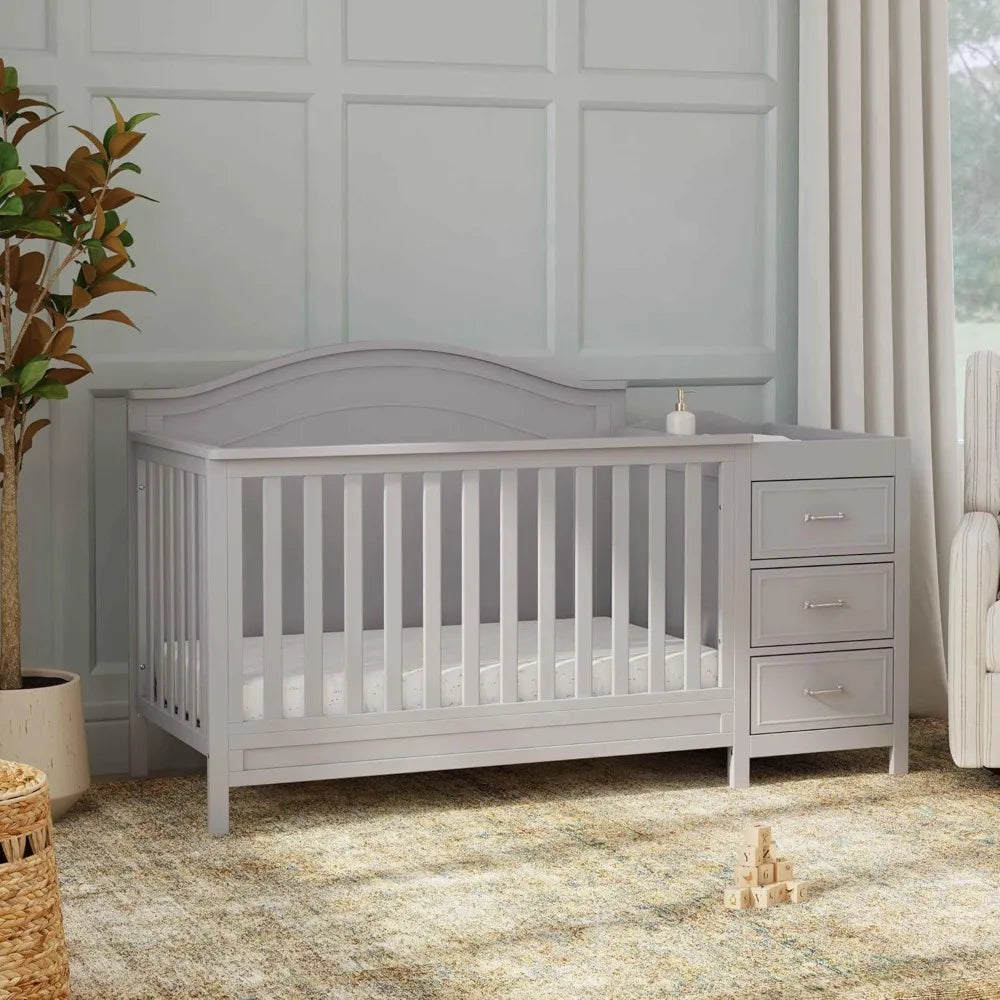 XMSJ Charlie 4-In-1 Convertible Crib With Changing Table