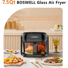 Glass Air Fryer 7.5QT with Transparent Fry Bowl for Easy Monitoring Advanced Circulating Heating Technology for Even Cooking Pr