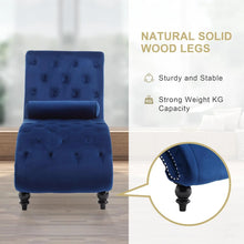 Velvet Chaise Lounge Upholstered Chair With Pillow For Living Room