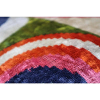 Colorful Silk Velvet Throw Pillow - 16x24 Inches, Naturally Dyed, Decorative Cushion with Down Feather Fill