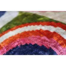 Colorful Silk Velvet Throw Pillow - 16x24 Inches, Naturally Dyed, Decorative Cushion with Down Feather Fill