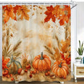 Autumn Leaves Shower Curtain With Rustic Maple Design Washable Polyester
