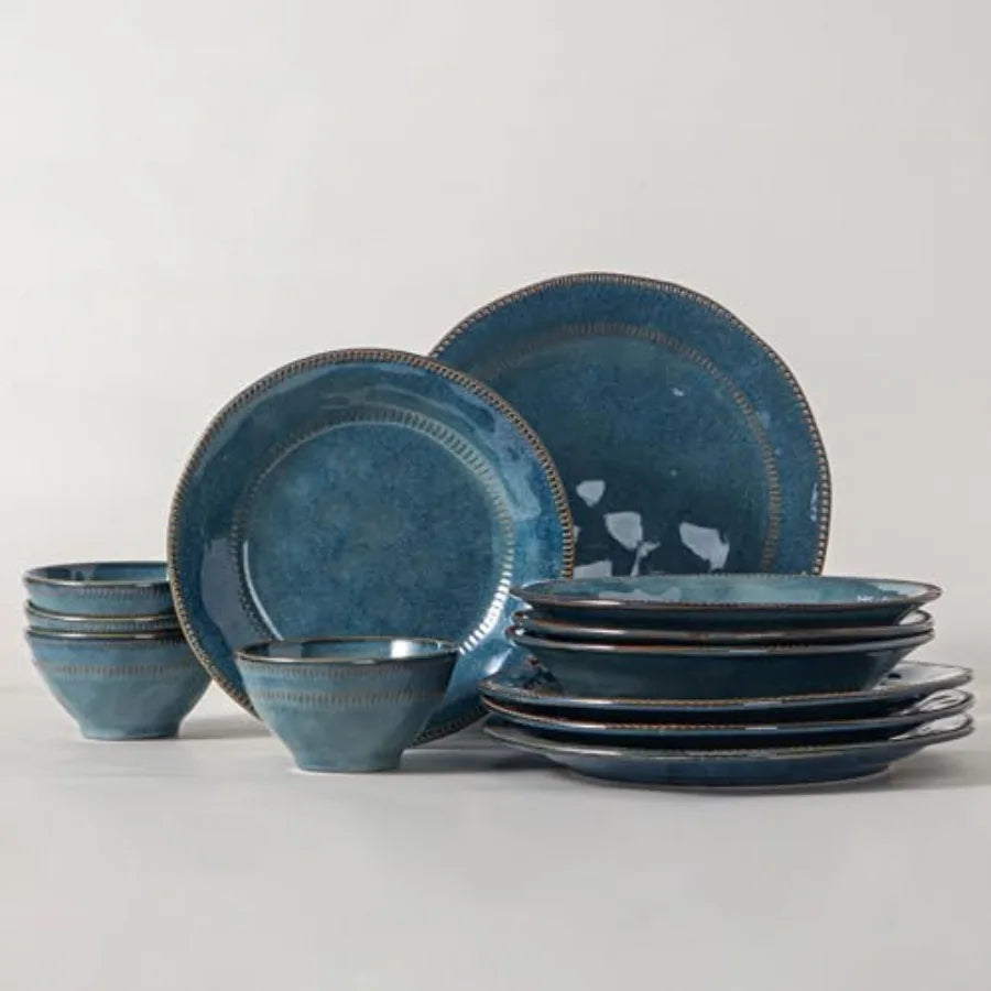 Dinnerware sets plates and bowls sets modern platesCeramic Dinnerware Sets 12 Pieces Porcelain Lightweight Plates Scratch Resis