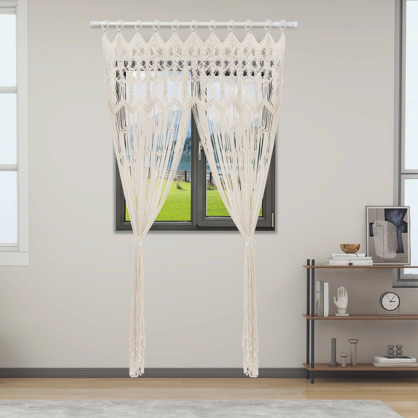 Bohemian Woven Curtain Cotton Linen For Living Room Unlined Washable