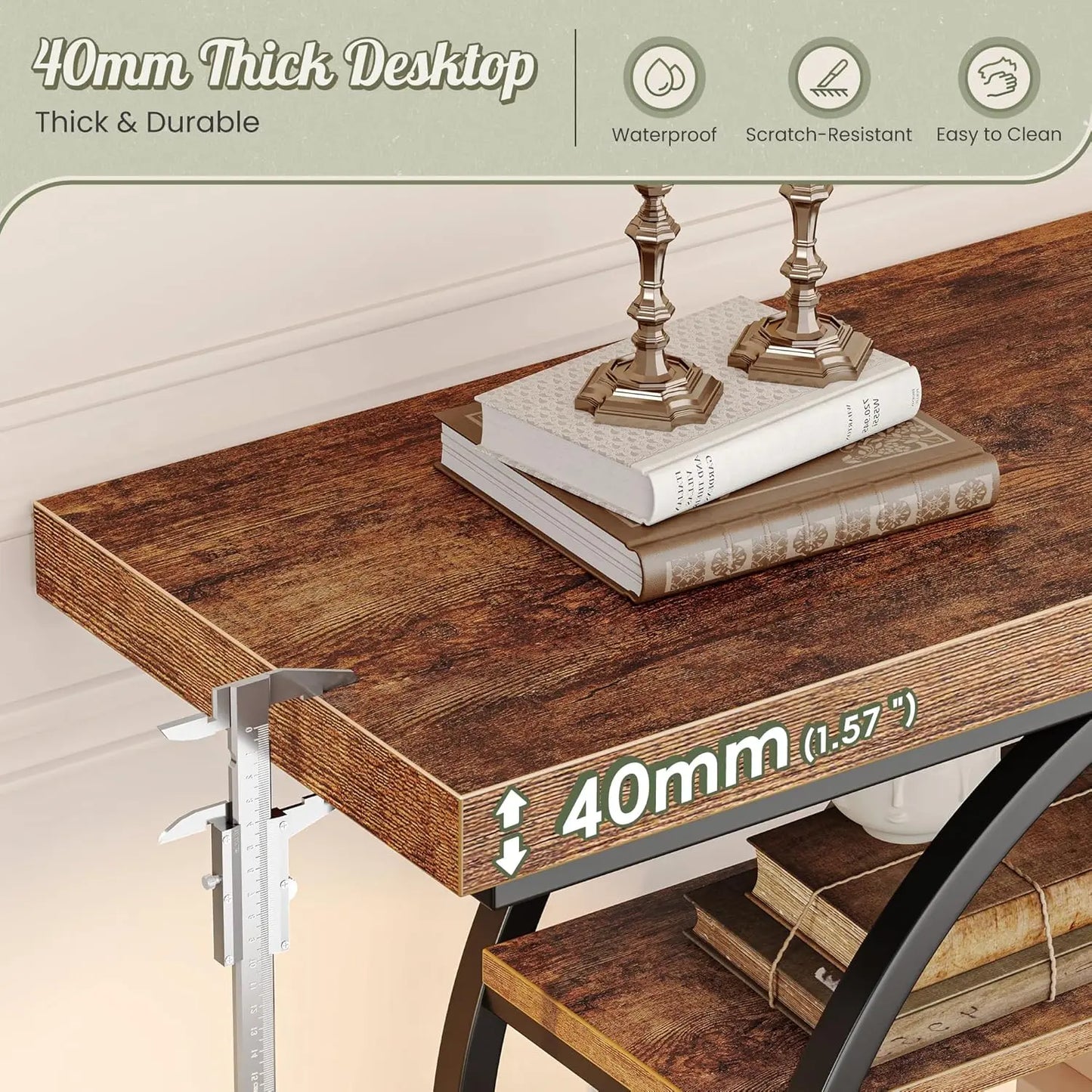 Rustic Industrial Console Table With Storage Shelves O Frame