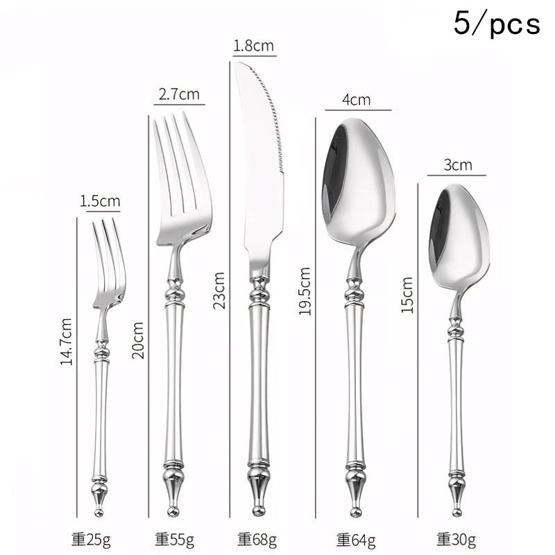 UOSU Stainless Steel Cutlery Set Western Flatware Knife Fork Spoon