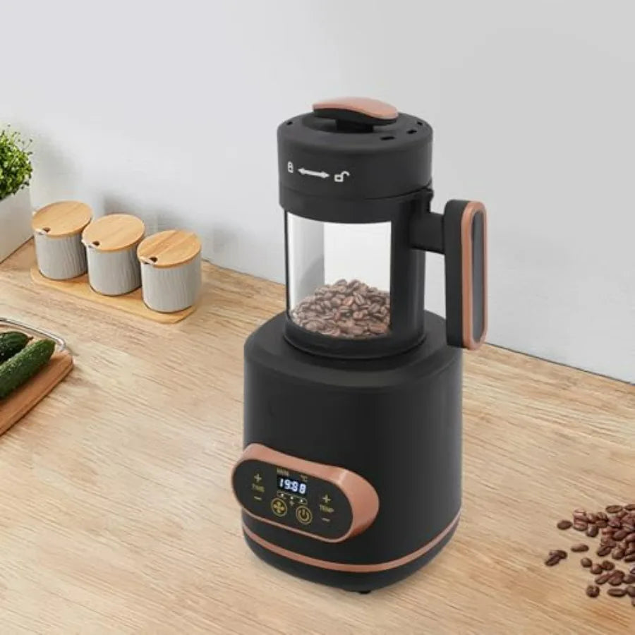 Electric Coffee Bean Roaster Machine 1500W Air Coffee Roaster with Adjustable Temperature and Timer 3 Gears Fan Speed and LED D