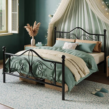 Kids Platform Bed Frame Metal With Butterfly Pattern Headboard Footboard