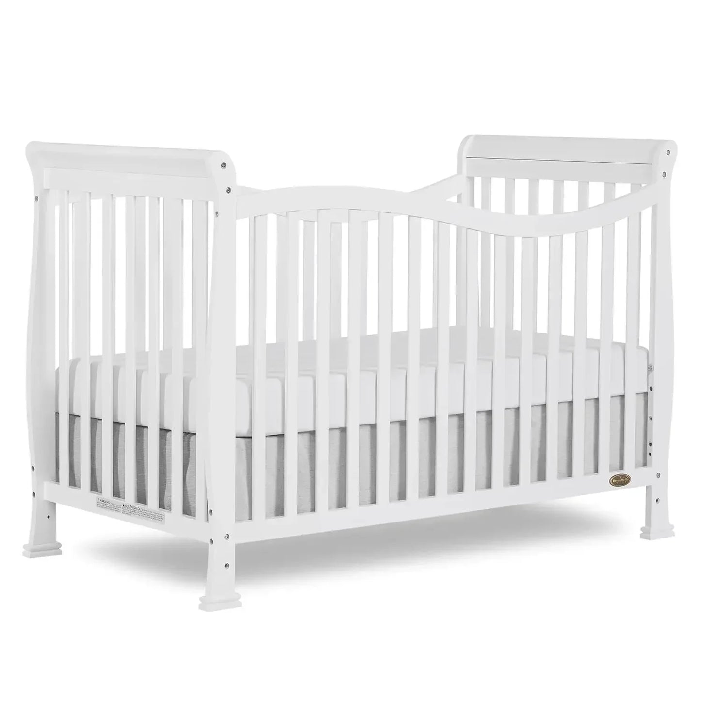 Violet 7-In-1 Convertible Life Style Crib In White, Greenguard Gold Certified, 4 Mattress Height Settings, Made Of Sustainable