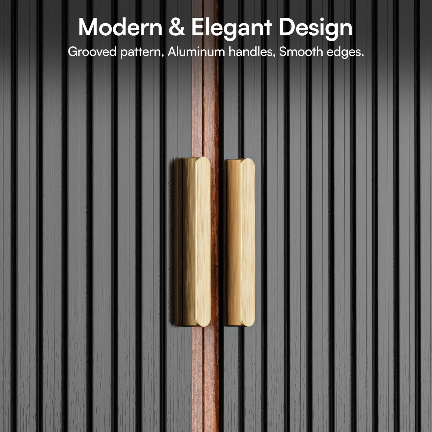 Modular Fluted Buffet Cabinet With Storage Mid Century Modern Sideboard