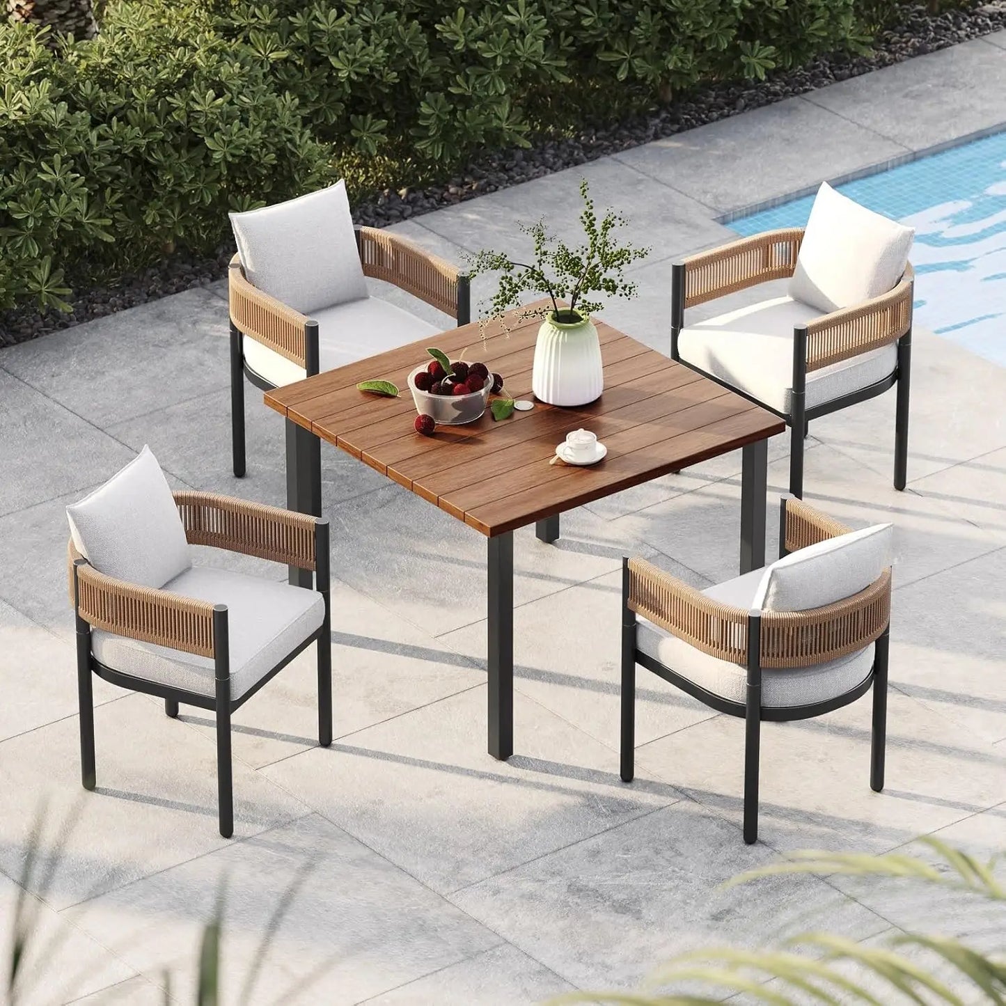 Rectangle wooden dining table with minimalist design