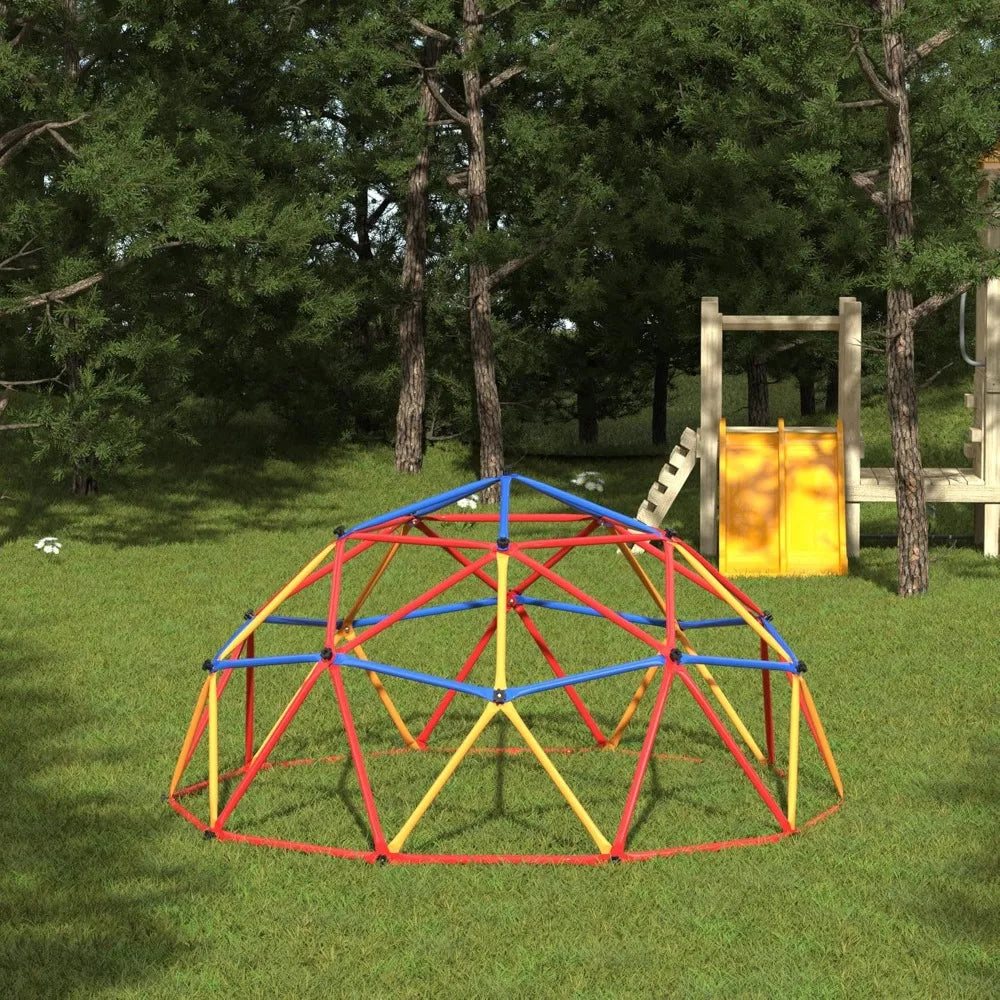 Outdoor Climbing Toy for Children, Jungle Gym Suitable for Children Aged 4-8, 7-foot High Steel Frame Climbing Structure