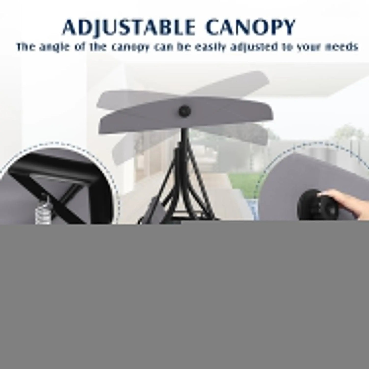 Outdoor Porch Swing With Canopy And Stand 3 Person