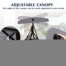 Outdoor Porch Swing With Canopy And Stand 3 Person