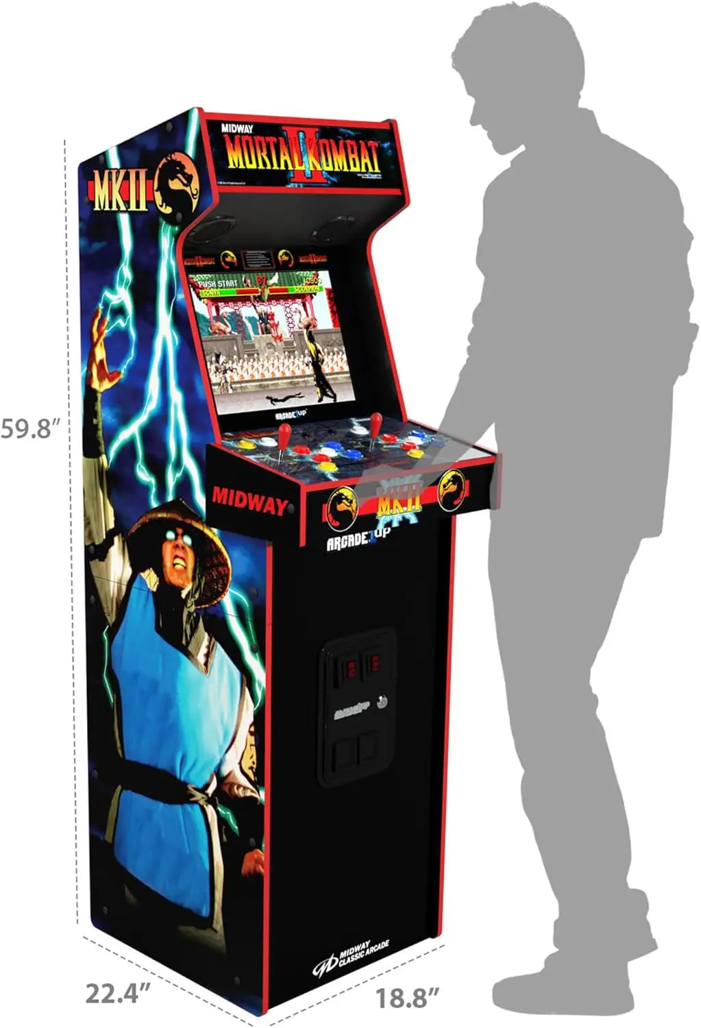 Mortal Kombat II Deluxe Arcade Cabinet With 14 Classic Games