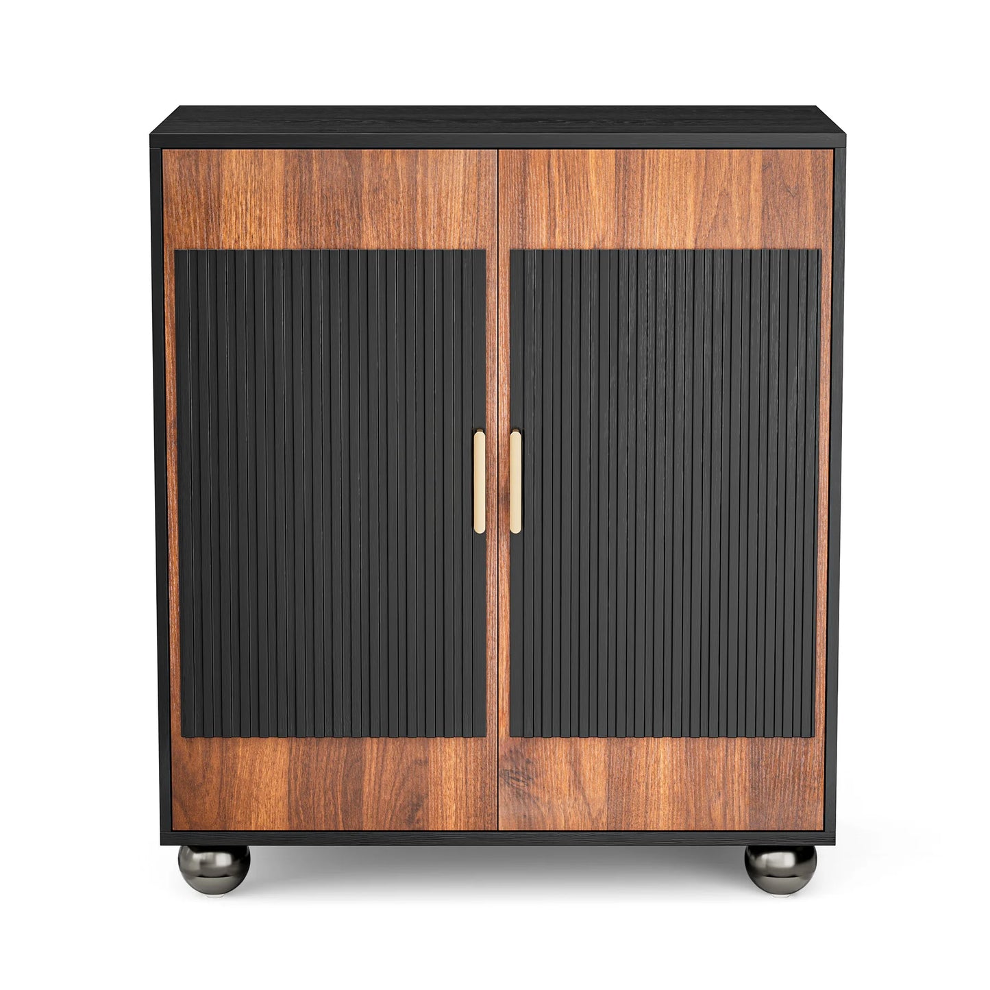 Modular Fluted Buffet Cabinet With Storage Mid Century Modern Sideboard