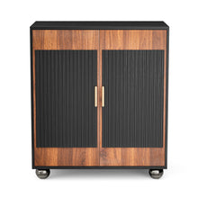 Modular Fluted Buffet Cabinet With Storage Mid Century Modern Sideboard