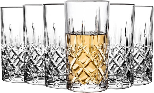 Set Of 6 Tall Highball Glasses Durable Glassware For Everyday