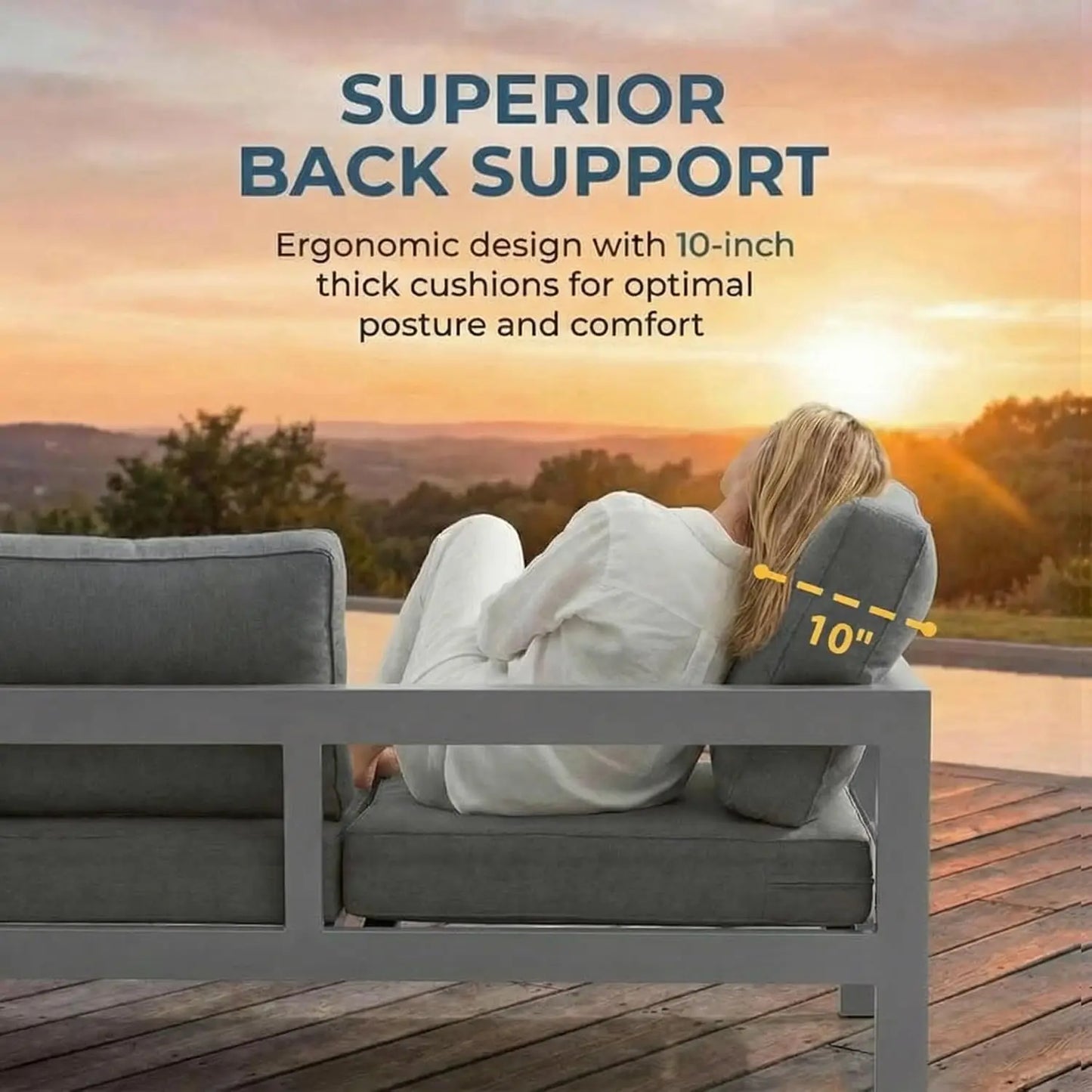 Durable all-weather outdoor furniture for garden relaxation