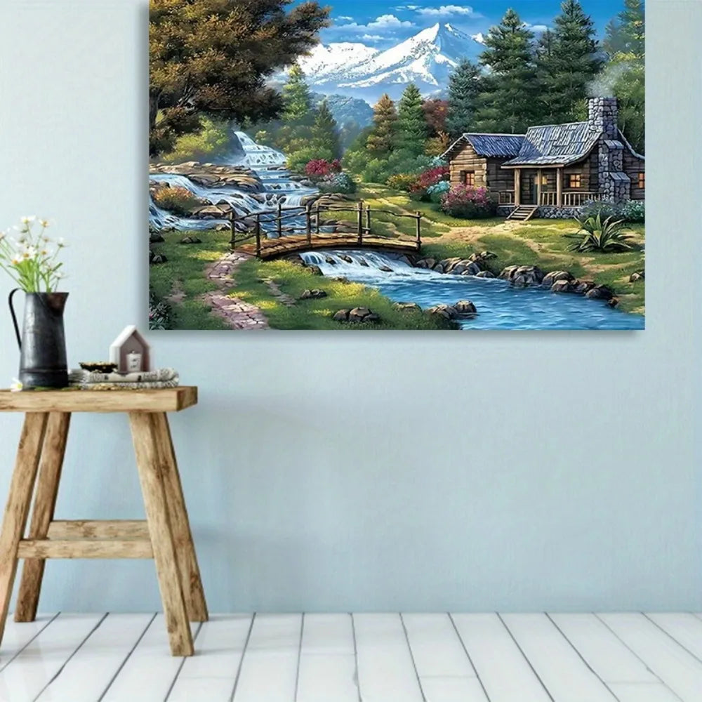 wooden frame mural for  bedroom decoration