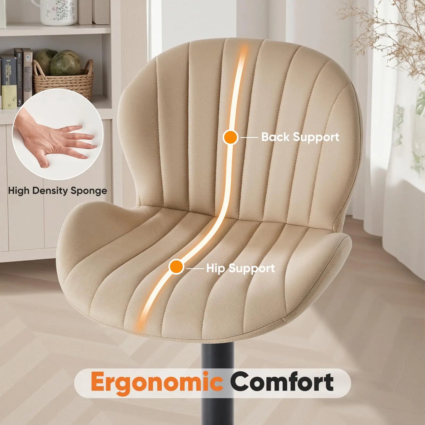 JHK Ergonomic Modern 360 Swivel Dining Chairs Set of 2