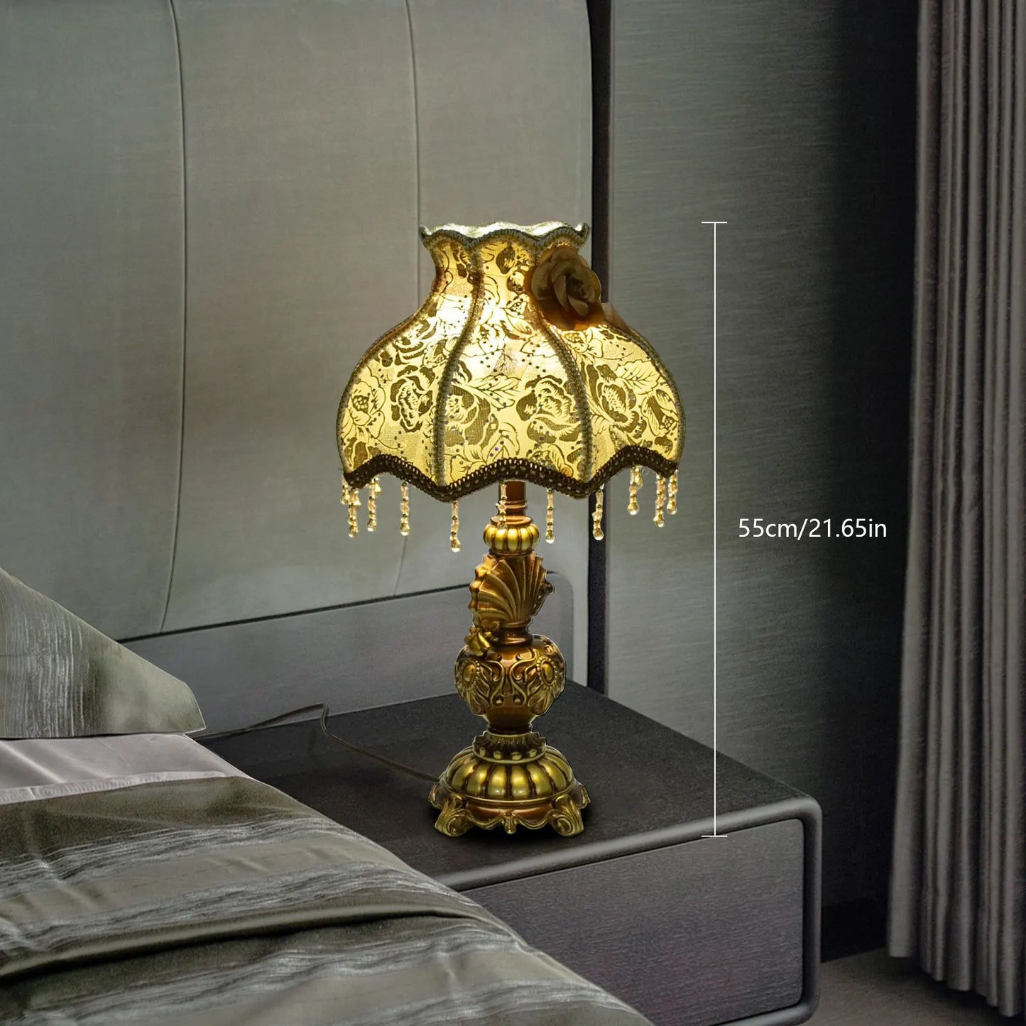 Bymaocar European Table Lamp With Push Button Switch