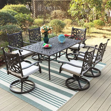 6-Person Rectangular Cast Aluminium Outdoor Dining Table, Patio Bistro Table with 2.3