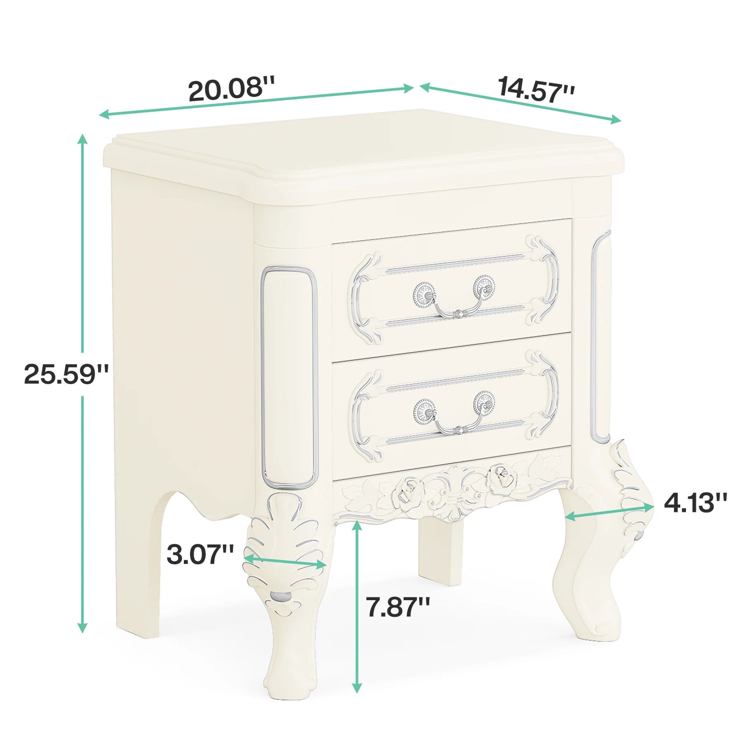 Tribesigns Two Drawer Nightstand End Table For Bedroom Living Room