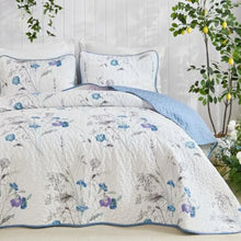 quilt set- florals bedding set blue colour