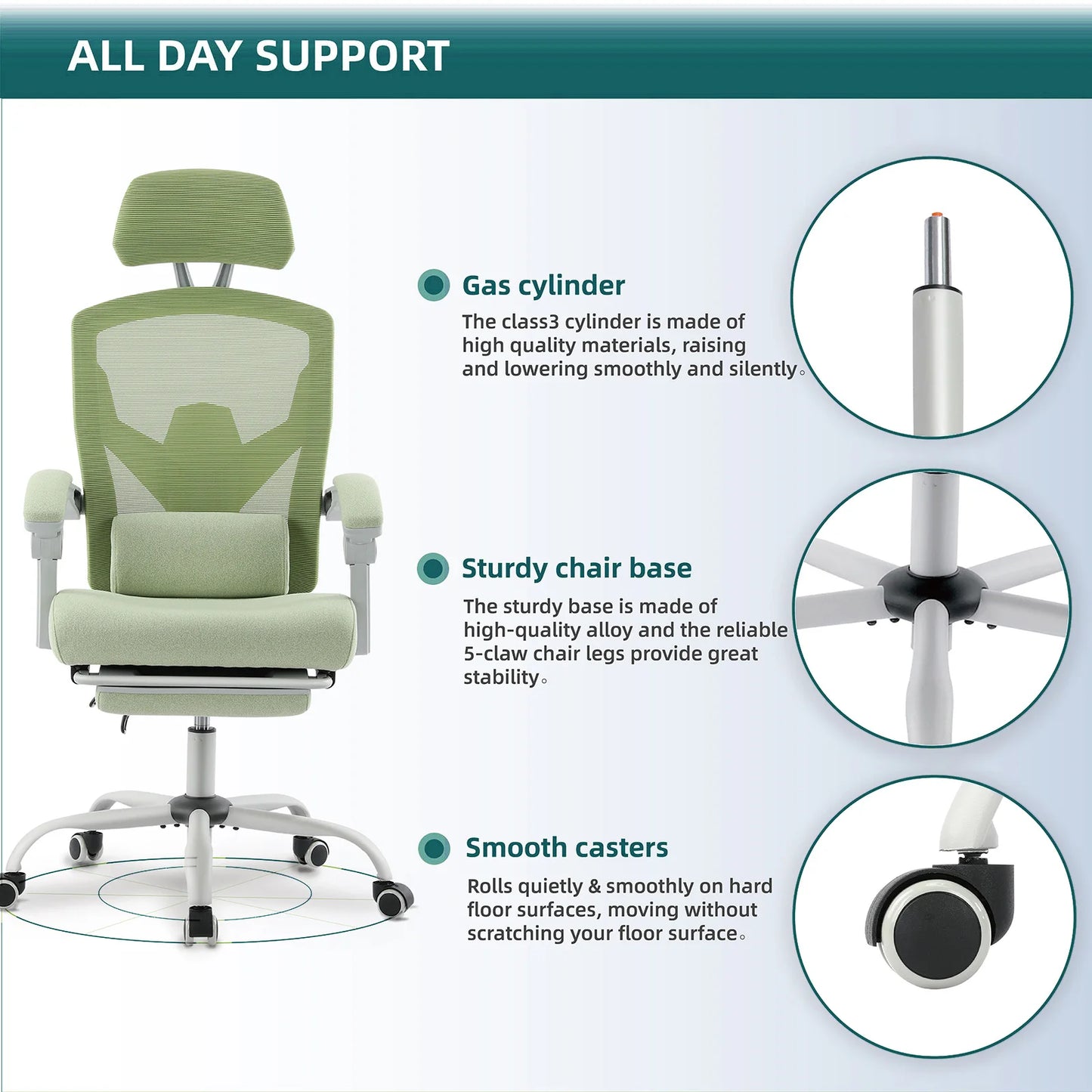 JHK Ergonomic High Back Mesh Gaming Chair With Lumbar Support