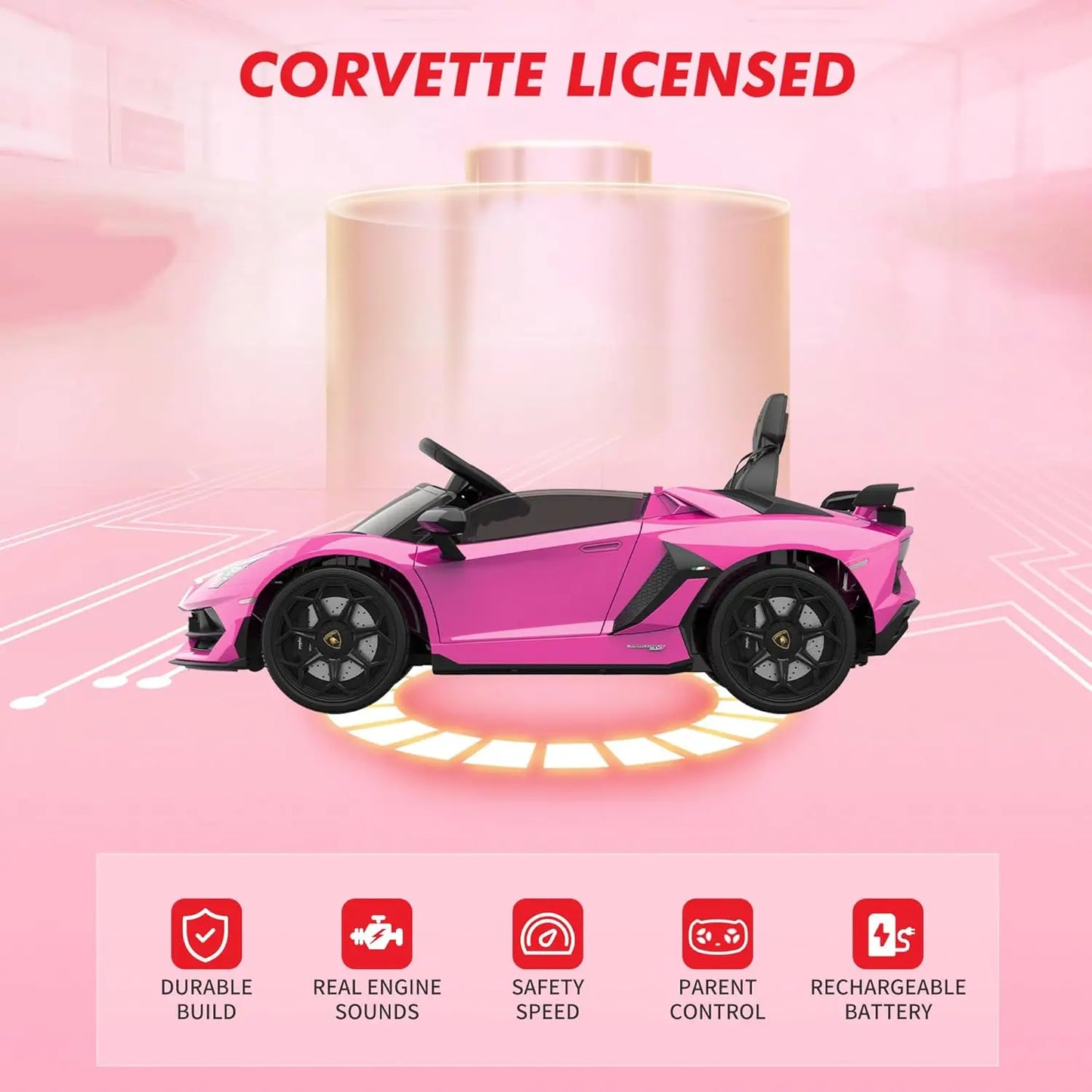 HiMISS Kids Ride On Car With Remote Control 12V Battery