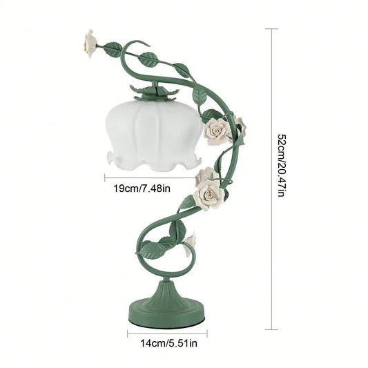 Modern Bedside Stained Glass Flower Lamp for Bedroom