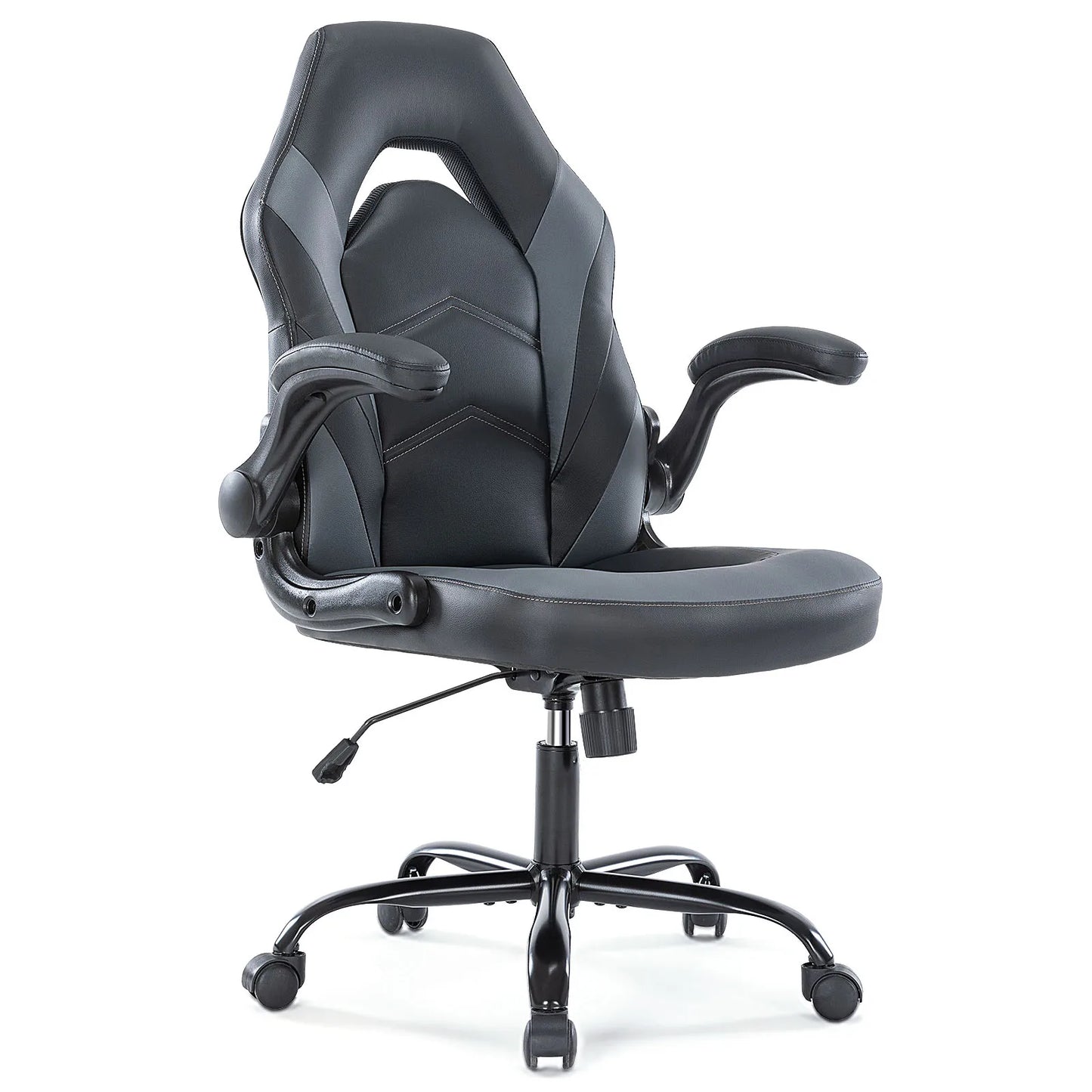 JHK Ergonomic PU Leather Office Chair With Flip Armrests