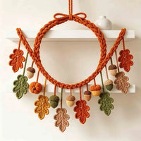 Crochet Pumpkin Garland Fall Harvest Knitted Banner for Mantel Decor