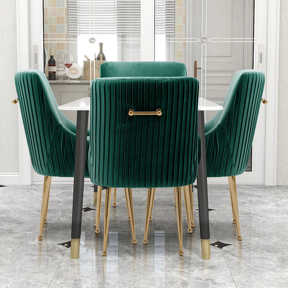 Modern Glam Boucle Velvet Dining Vanity Chair Set of 4
