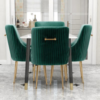 Modern Glam Boucle Velvet Dining Vanity Chair Set of 4