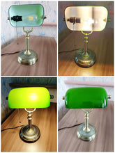 Newrays Glass Desk Lamp Banker Style Zipper Switch Night Light