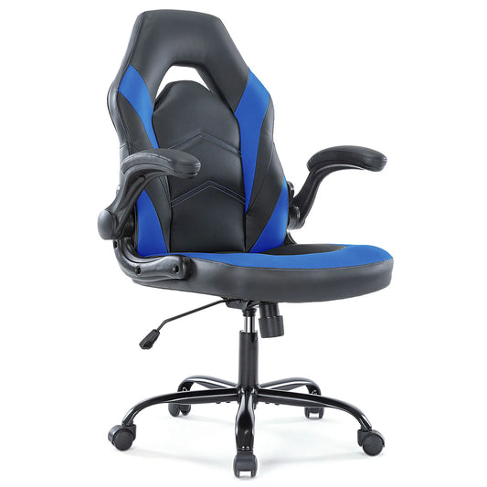 JHK Ergonomic PU Leather Office Chair With Flip Armrests