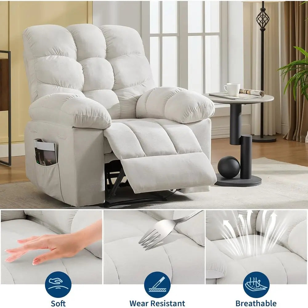 Ergonomic Reclining Chair With Heat And Massage Remote Control
