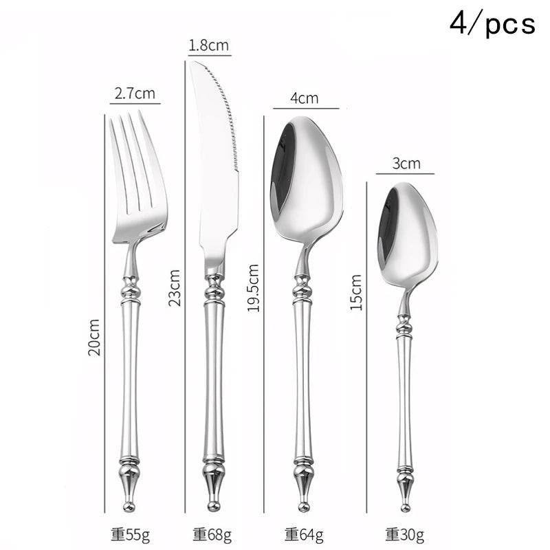 UOSU Stainless Steel Cutlery Set Western Flatware Knife Fork Spoon