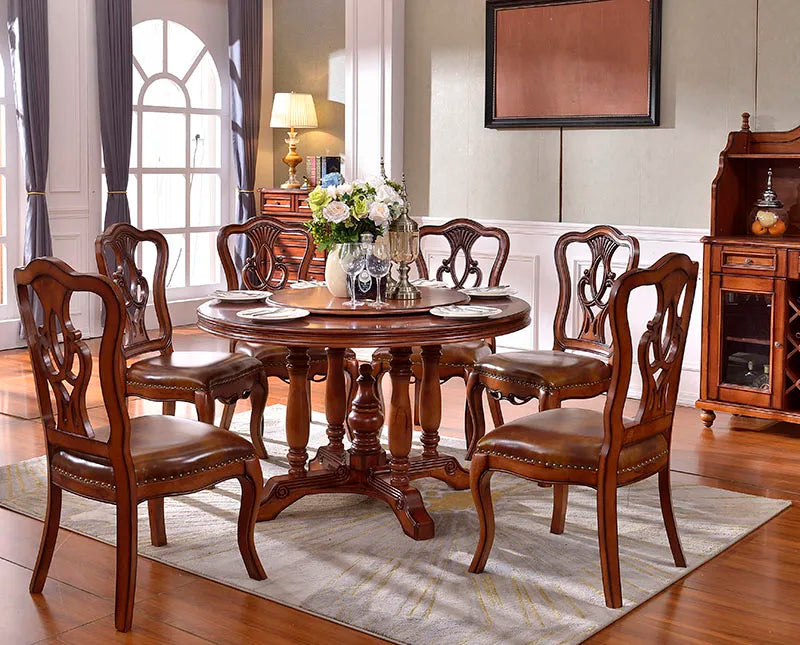 Round Dining Table Dining Table And Chair Set For 6 Furniture Living Room Dining Table Set Wood Chair