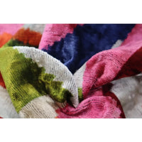 Colorful Silk Velvet Throw Pillow - 16x24 Inches, Naturally Dyed, Decorative Cushion with Down Feather Fill