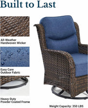 Luxury 3Piece Outdoor Wicker Patio Set with High Back Chairs