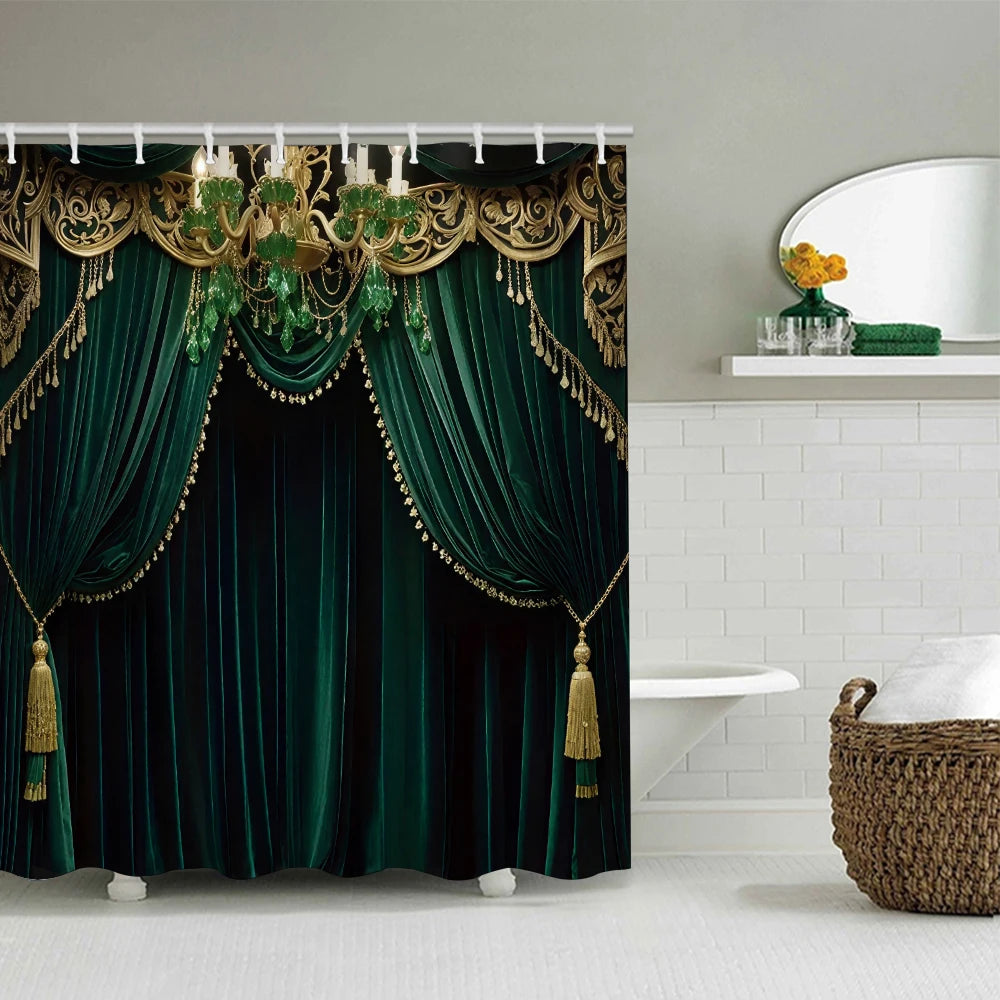 4pc Polyester Bath Curtain Set Striped Modern Home Decor