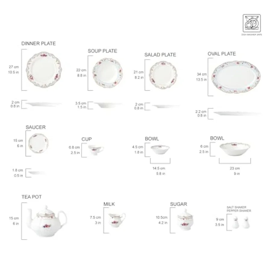 Bone China Dinnerware Set Service for Eight