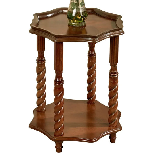 Kaleigh Octagonal Wood Accent Table Victorian Style