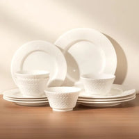 Dinnerware sets plates and bowls sets color white