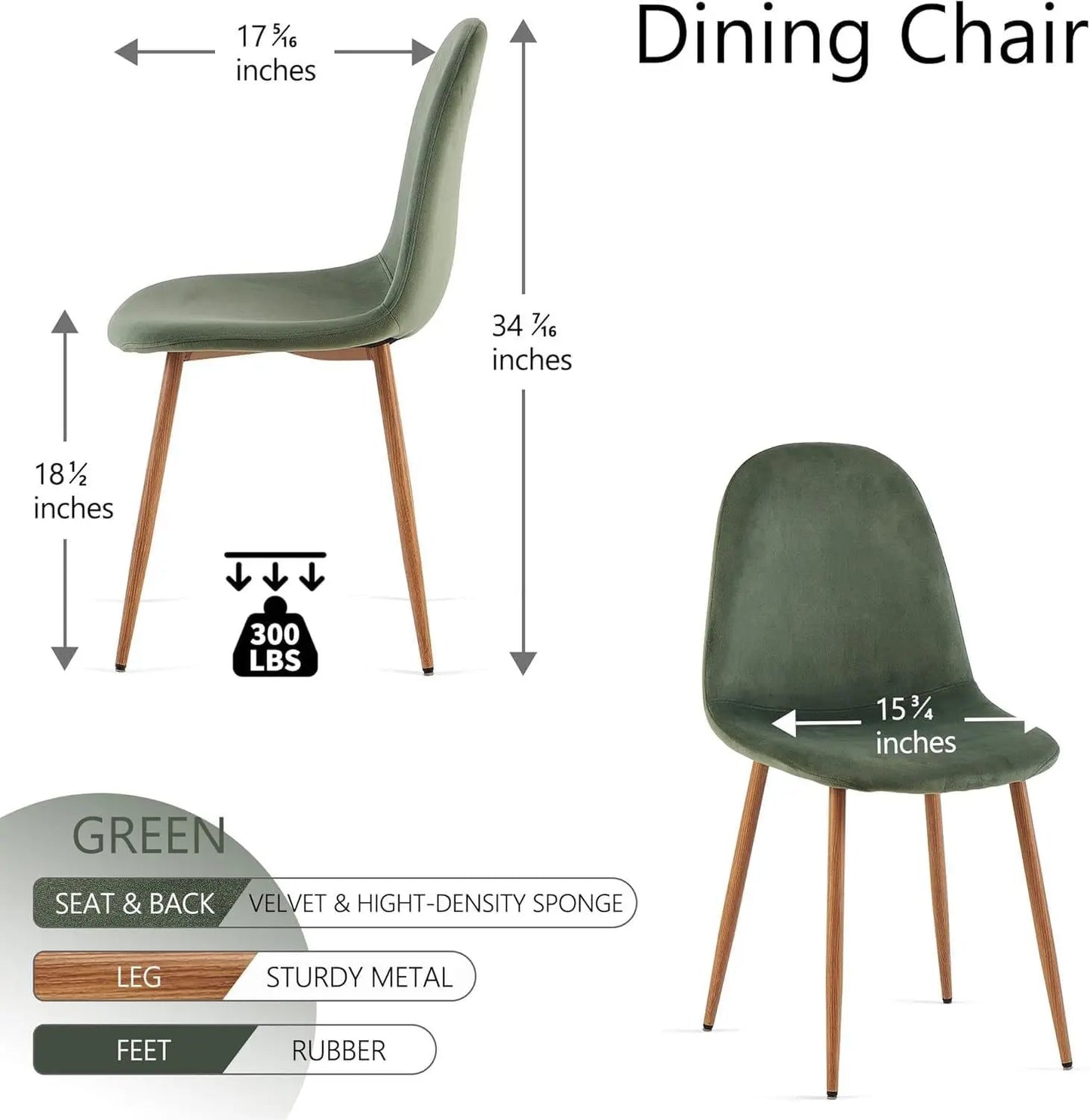 Velvet Dining Chairs Set Of 4 With Metal Legs Modern